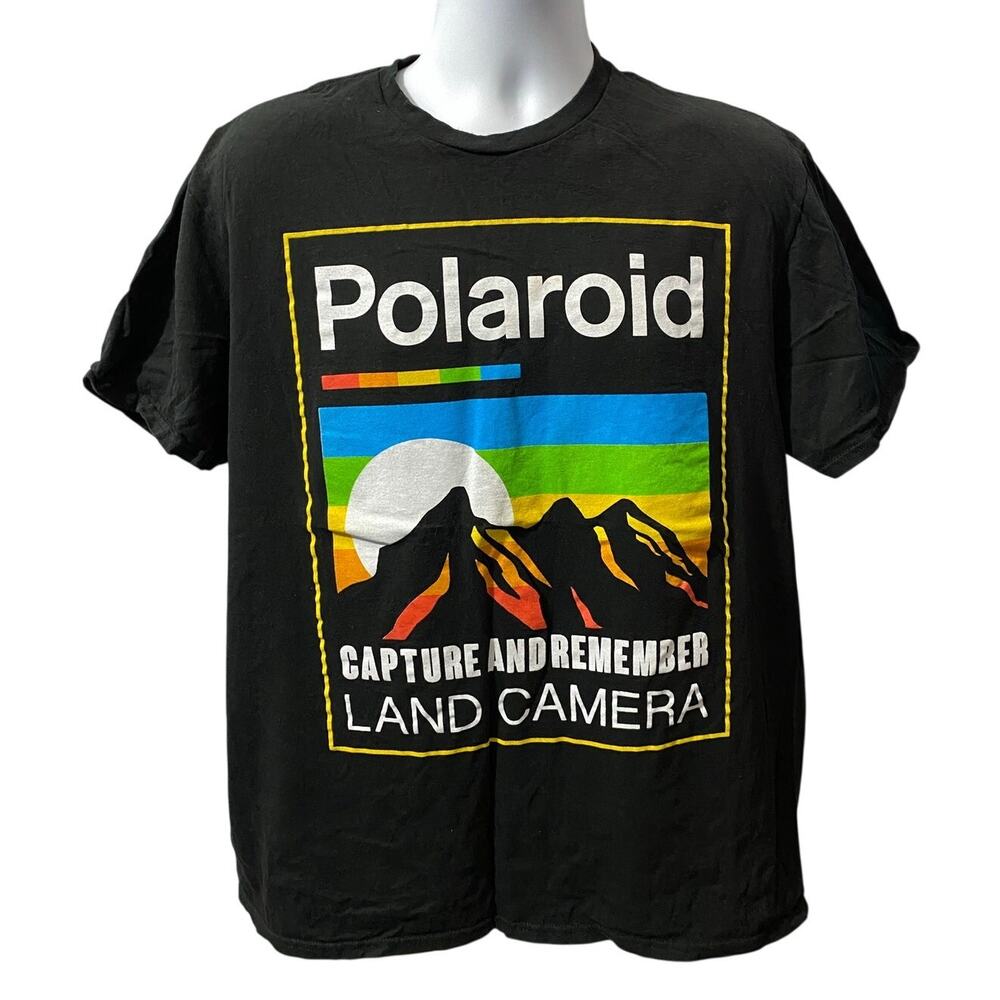 POLAROID LAND CAMERA SHIRT — Retro Photography Graphic Tee Black XL